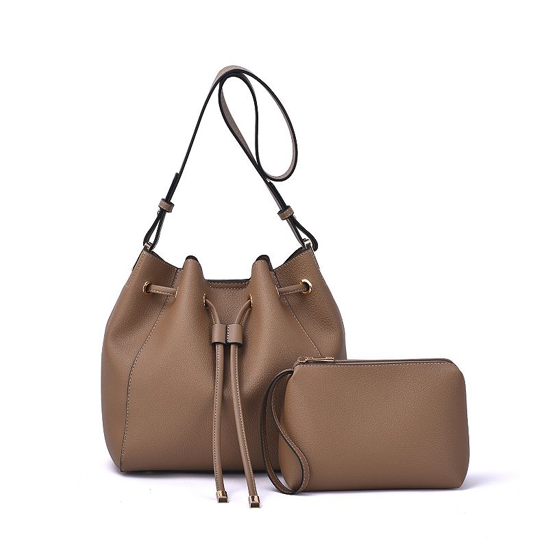 Mellow World Ashby Pouch & Drawstring Bucket Bag, Latte