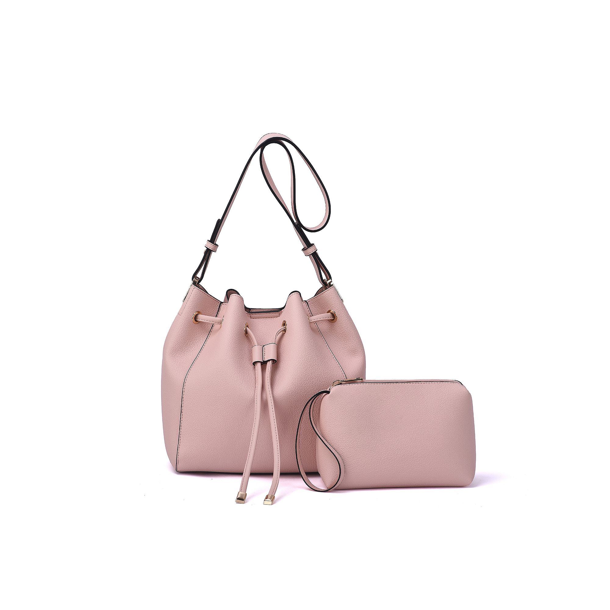 Mellow World Ashby Pouch & Drawstring Bucket Bag, Mistyrose