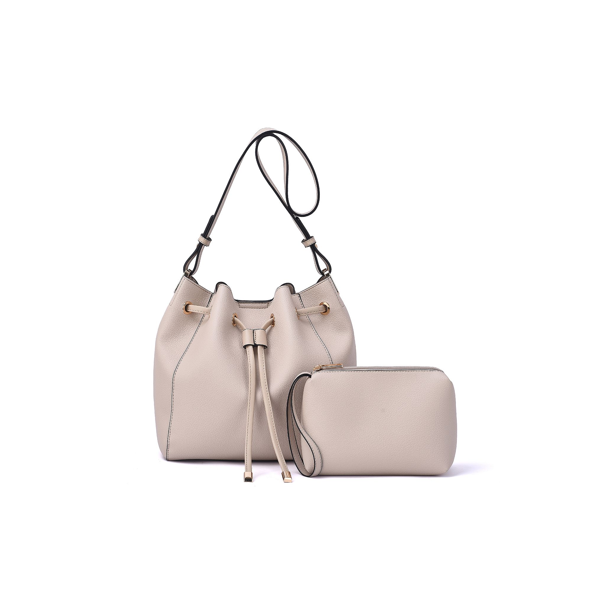 Mellow World Ashby Pouch & Drawstring Bucket Bag, Brown