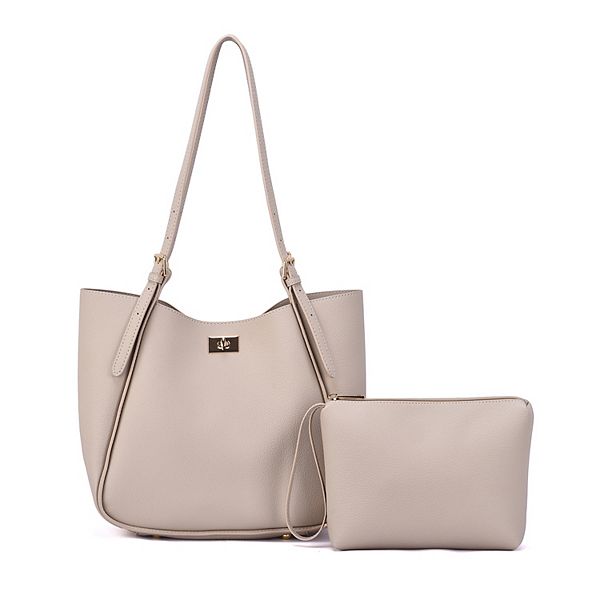 Mellow World Brooklyn Tote Bag with Adjustable Strap & Pouch - Sand