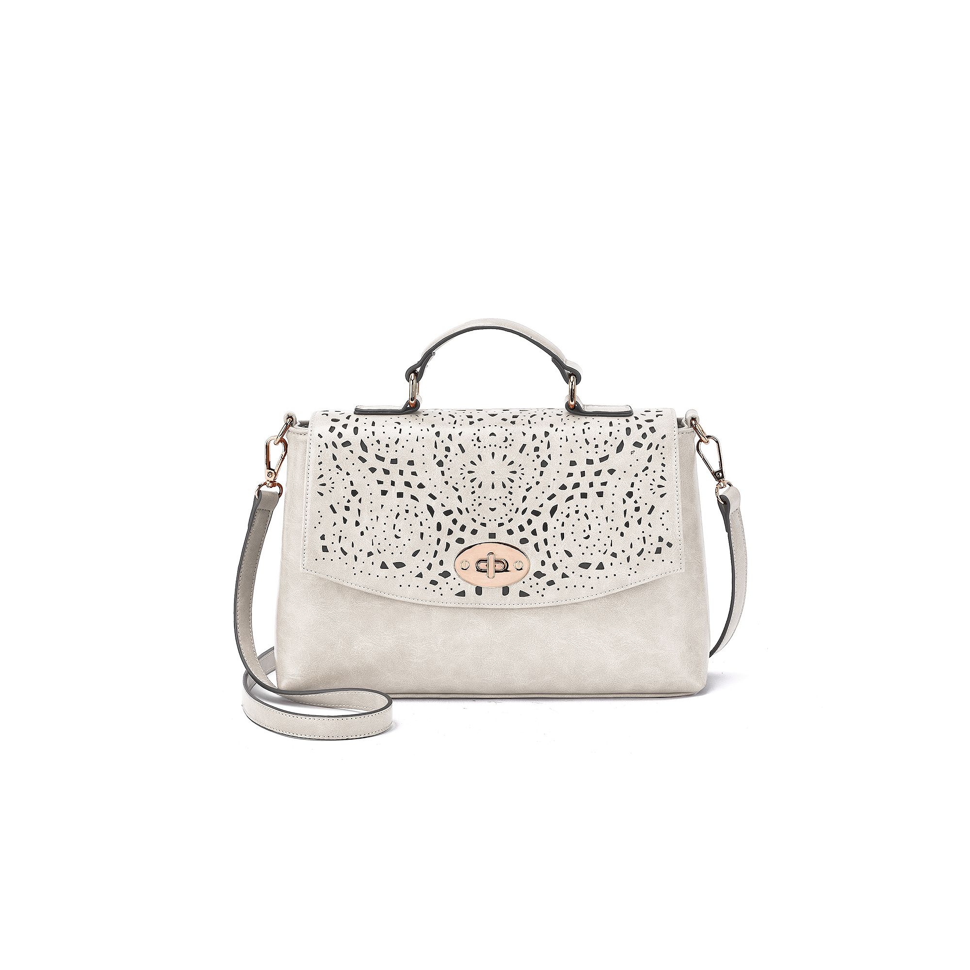 Mellow World Quinn Perforated Crossbody Bag, Beige