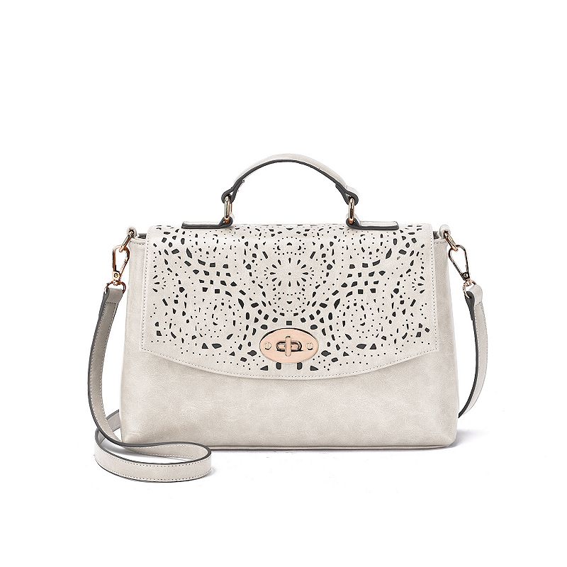Mellow World Quinn Perforated Crossbody Bag, Beige