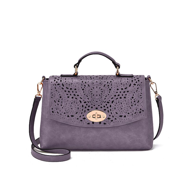 Mellow World Quinn Perforated Crossbody Bag, Dusty Purple