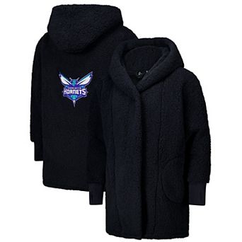 Unisex The Best Lounger in the World By Jill Martin Black Charlotte Hornets Oversized Open-Front Hoodie Sweater