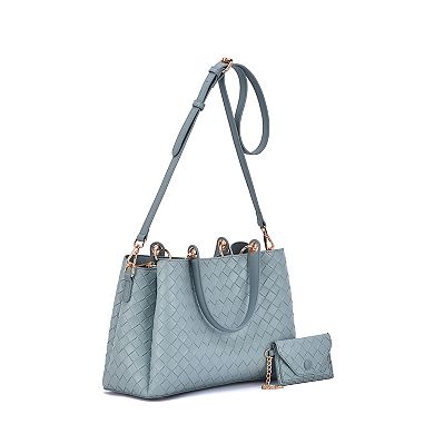 Mellow World Maeve Woven Embossed Satchel Bag