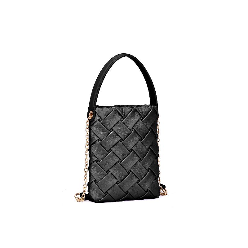 Mellow World Tria Woven Embossed Crossbody Bag, Black