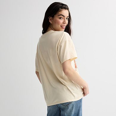 Juniors' Threads of Luxx Peanuts Snoopy Montana Mount Wood Oversized Graphic Tee