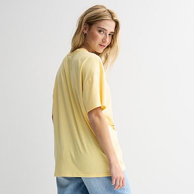 Juniors' Threads of Luxx Horse "Western Sun" Oversized Graphic Tee