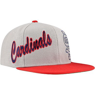 Men's Mitchell & Ness Gray St. Louis Cardinals Knock Out Panel Snapback Hat