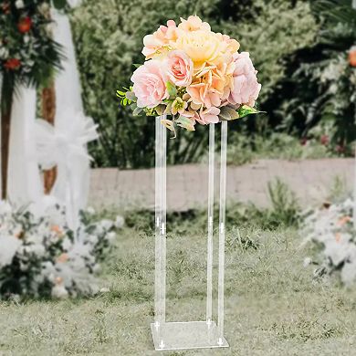 Clear Column Party Acrylic Floor Stand Wedding Backdrop Flower Stand Vase Decor