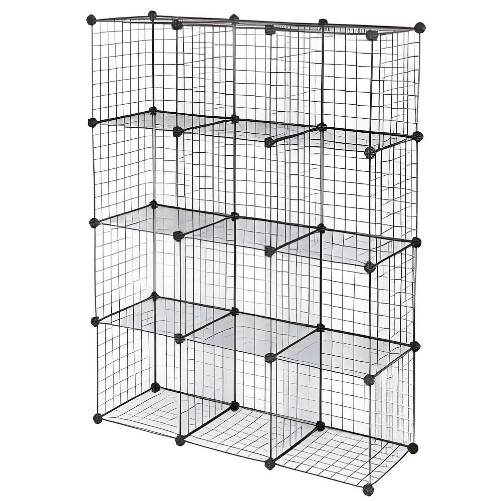 Metal Wire Organizer Storage Bookcase 12-Cube