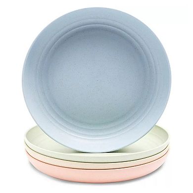 8.75" Wheat Straw Plate Microwave Safe 4 Pcs