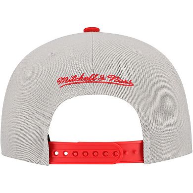 Men's Mitchell & Ness Gray Cincinnati Reds Knock Out Panel Snapback Hat