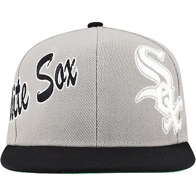 Men's Mitchell & Ness Gray Chicago White Sox Knock Out Panel Snapback Hat