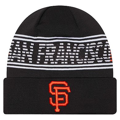 Men's New Era Black San Francisco Giants Authentic Collection Cuffed Knit Hat