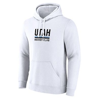 Men's Fanatics White Utah Hockey Club Secondary Logo Pullover Hoodie