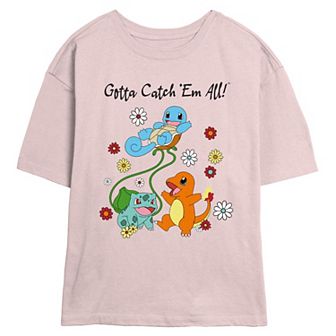 Juniors' Pokemon Gotta Catch 'Em All Starter Group Skimmer Graphic Tee