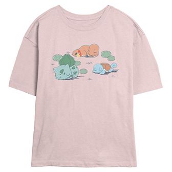 Juniors' Pokemon Characters Taking A Nap Skimmer Graphic Tee