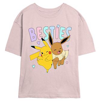 Juniors' Pokemon Pikachu And Eevee Besties Skimmer Graphic Tee