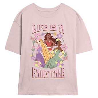 Disney Princess Rapunzel, Moana & Tiana Life Is A Fairytale Juniors' Skimmer Graphic Tee