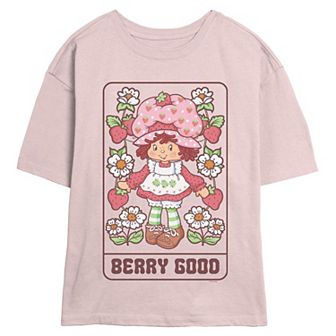 Juniors' Strawberry Shortcake Berry Good Card Skimmer Graphic Tee