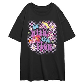 Juniors' The Powerpuff Girls Go With The Flow Oversized Graphic Tee