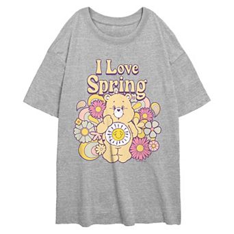Juniors' Care Bears Funshine Bear I Love Spring Oversized Graphic Tee