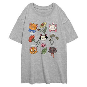 Disney's Botanical Kittens Juniors' Oversized Graphic Tee