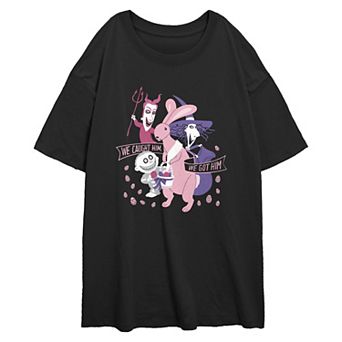 Disney's The Nightmare Before Christmas Easter Bunny Caught Juniors' Oversized Graphic Tee