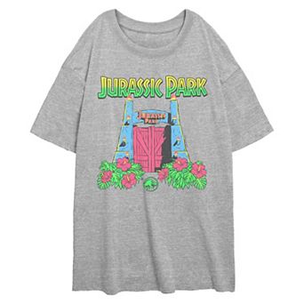 Juniors' Jurassic World Spring Colors Gates Oversized Graphic Tee