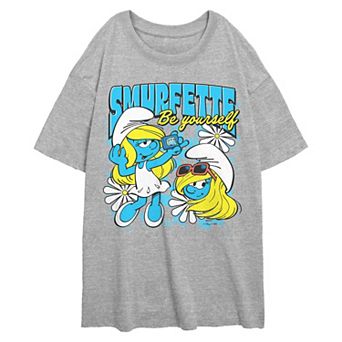 Juniors' Smurfs Smurfette Be Yourself Oversized Graphic Tee