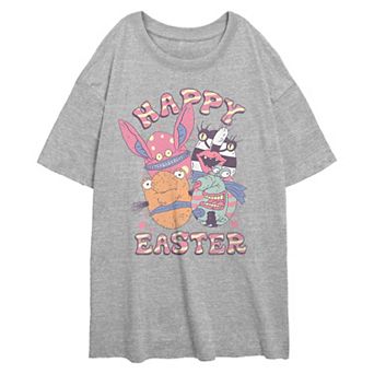 Juniors' Ahh Real Monsters Happy Easter Oversized Graphic Tee