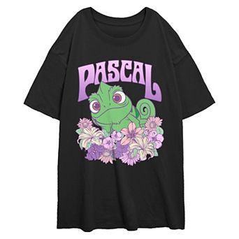 Disney's Tangled Pascal Floral Chameleon Juniors' Oversized Graphic Tee
