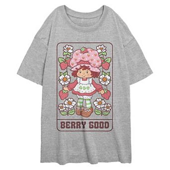 Juniors' Strawberry Shortcake Berry Good Card Oversized Graphic Tee
