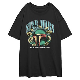Juniors' Star Wars Boba Fett Springtime Bounty Hunter Oversized Graphic Tee