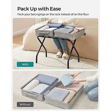 Luggage Rack, Suitcase Stand, Steel Frame, Foldable For Guest Room, Bedroom - Set Of 2