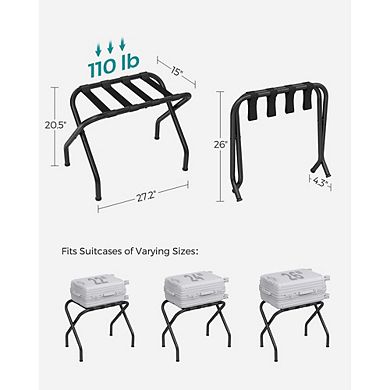 Luggage Rack, Suitcase Stand, Steel Frame, Foldable For Guest Room, Bedroom - Set Of 2