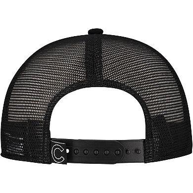 Men's New Era Black Chicago Cubs Retro Bold A-Frame Trucker 9FORTY Adjustable Hat