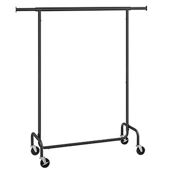 Clothes Rack with Wheels, Heavy-Duty Garment Rack with Extendable Hanging Rod