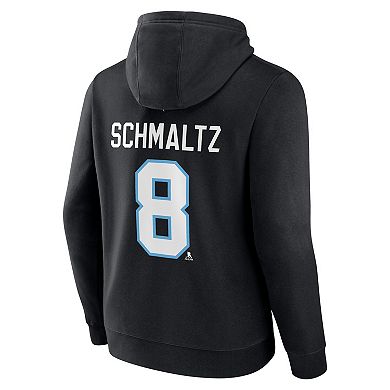 Men's Fanatics Nick Schmaltz Black NHL Utah Authentic Stack Name & Number Tri-Blend Pullover Hoodie