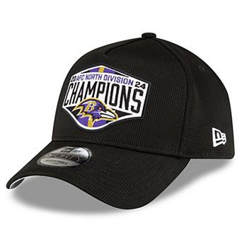 Men's New Era Black Baltimore Ravens 2024 AFC North Division Champions Locker Room 9FORTY Adjustable Hat