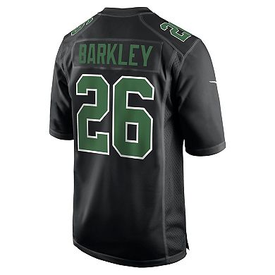 Men's Nike Saquon Barkley Carbon Black/Kelly Green Philadelphia Eagles Fashion Game Jersey