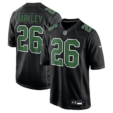 Men's Nike Saquon Barkley Carbon Black/Kelly Green Philadelphia Eagles Fashion Game Jersey