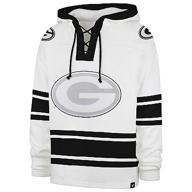 Men's '47 White Green Bay Packers After Image Superior Lacer with Hood