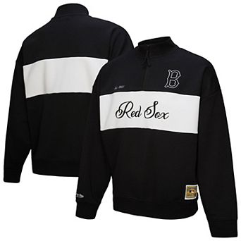 Women's Mitchell & Ness Black Boston Red Sox Quarter-Zip Pullover Top