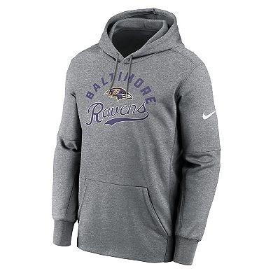 Men's Nike Heather Gray Baltimore Ravens Performance Fleece Pullover Hoodie