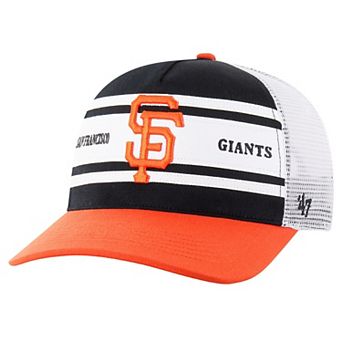 Men's '47 Black San Francisco Giants Gridiron Super Stripe Relaxed Trucker Hitch Adjustable Hat