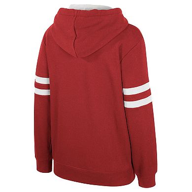 Women's Stadium Essentials Dark Red Miami Heat Road Game Pullover Hoodie
