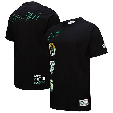 Men's Black Boston Celtics Black Out Collection Vintage Premium T-Shirt