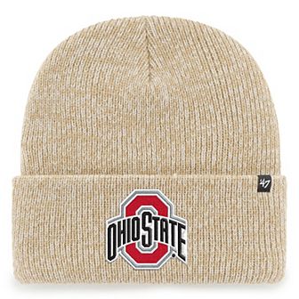 Men's '47 Khaki Ohio State Buckeyes College Football Playoff 2025 National Championship Game Cuffed Knit Hat with Pom